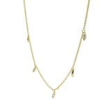 Collier doré avec pampilles en zircons 45 cm