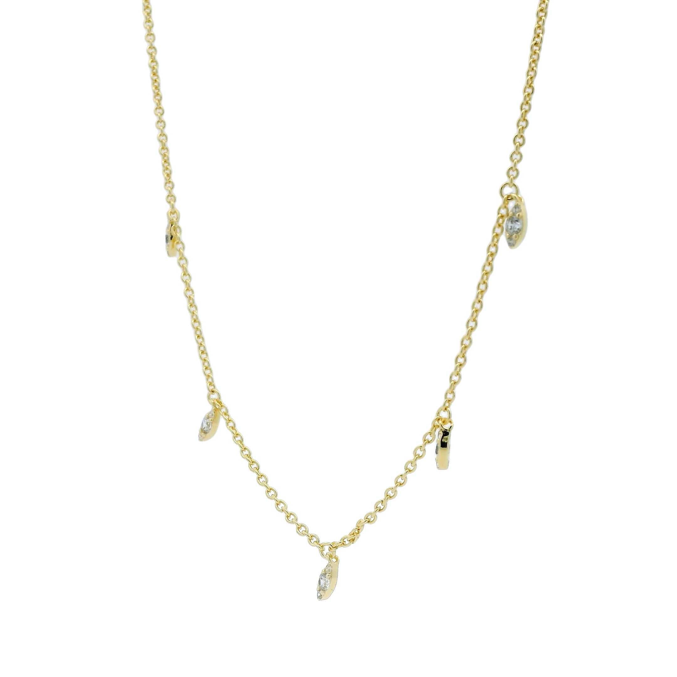 Collier doré avec pampilles en zircons 45 cm