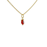 Gold necklace with red eye pendant