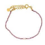 Bracelet doré quartz rose et tourmaline rose