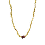 Gold pearl and stone choker