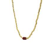 Gold pearl and stone choker
