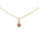 Small golden red blown glass eye necklace