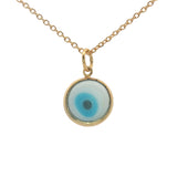 Gold necklace and flat eye