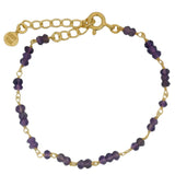 Bracelet doré petites pierres en améthyste