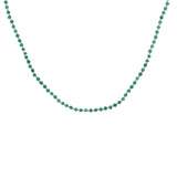 Collier doré alternance d'onyx verte et pierre de lune 42 cm