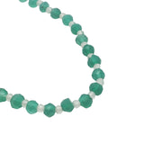 Collier doré alternance d'onyx verte et pierre de lune 42 cm