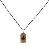 Collier doré porte Taj Mahal onyx noire 60 cm