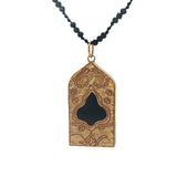 Collier doré porte Taj Mahal onyx noire 60 cm
