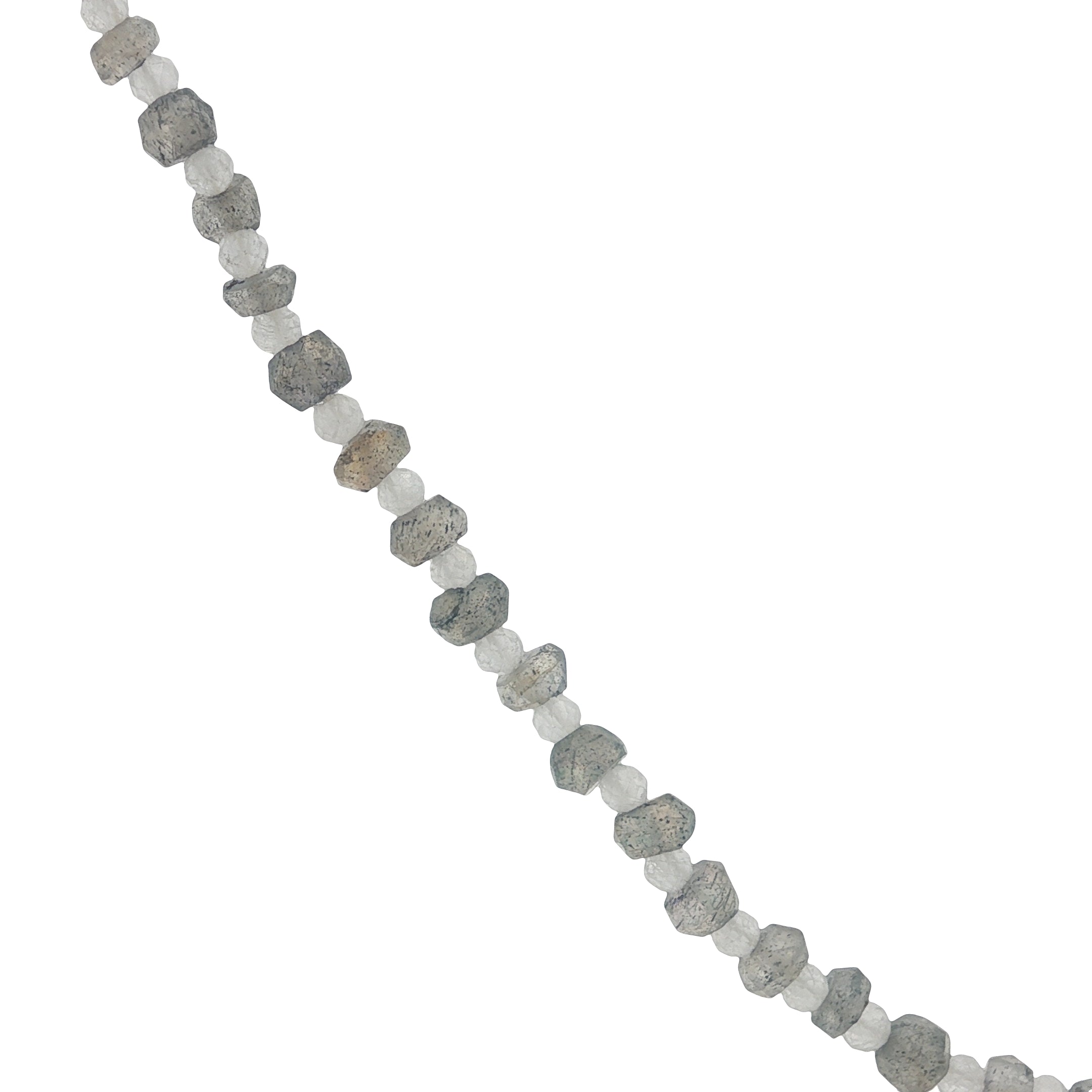 Collier doré alternance de labradorite et pierre de lune 42 cm
