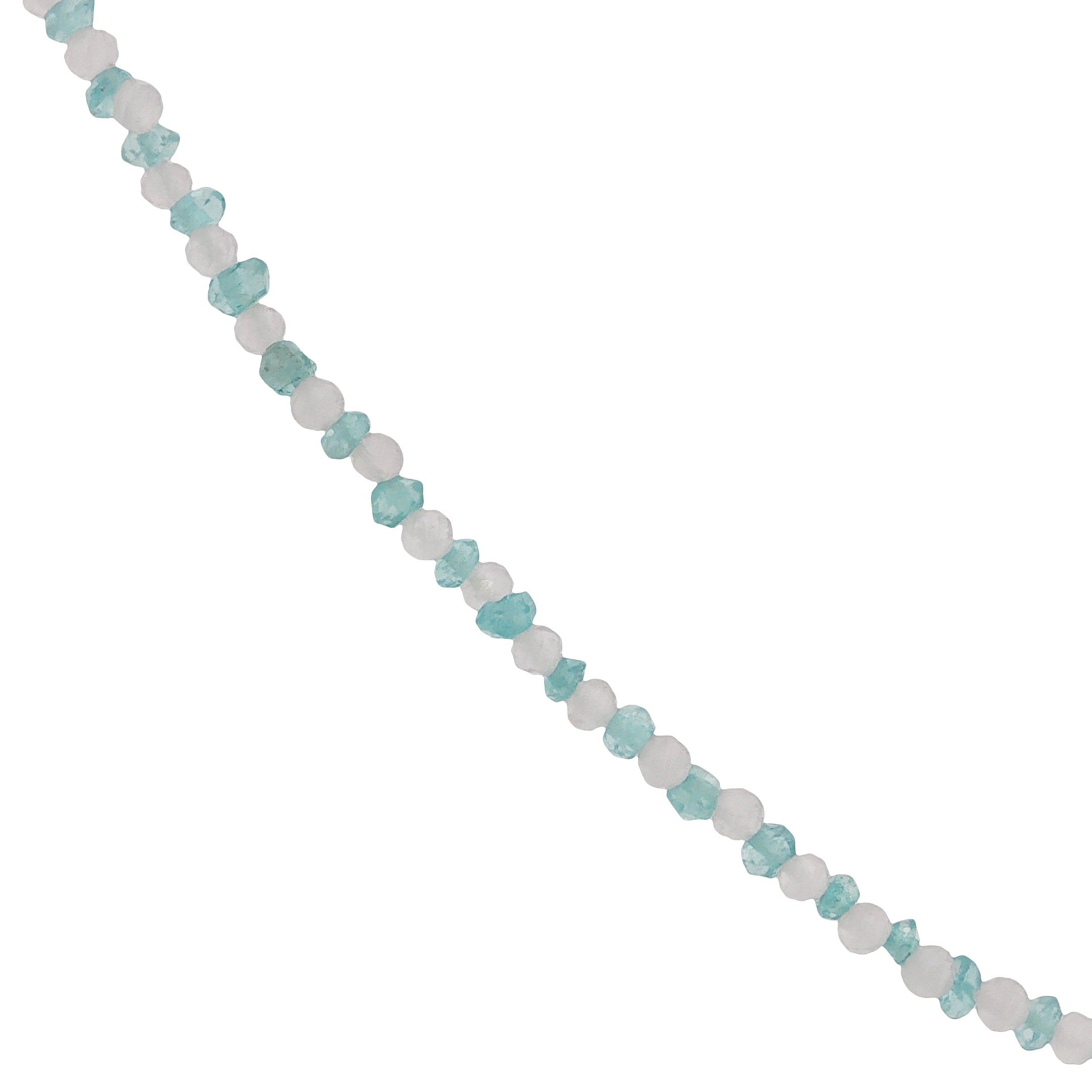 Collier doré alternance d'apatite et quartz rose 42 cm