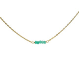 Collier doré avec onyx verte 40 cm