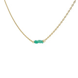Collier doré avec onyx verte 40 cm