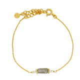 Bracelet doré labradorite rectangulaire avec pierre de lune