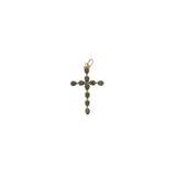 Charms doré croix fine en onyx noire