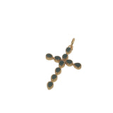 Charms doré croix fine en onyx noire