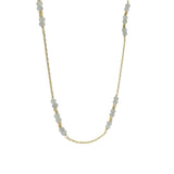 Collier doré labradorite et perles dorées 46 cm