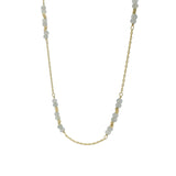 Collier doré labradorite et perles dorées 46 cm