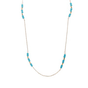 Collier doré pierres naturelles et perles dorées 44 cm