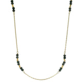 Collier doré pyrite grise et perles dorées 46 cm