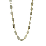 Collier ras de cou quartz fumé rectangle 40 cm
