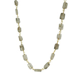Collier ras de cou quartz fumé rectangle 40 cm