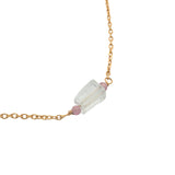 Collier doré cristal et tourmaline 40 cm