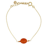 Bracelet doré cornaline et pierre de lune pêche