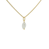 Collier doré petit trèfle en pierre de lune 42 cm