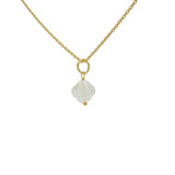 Collier doré petit trèfle en pierre de lune 42 cm