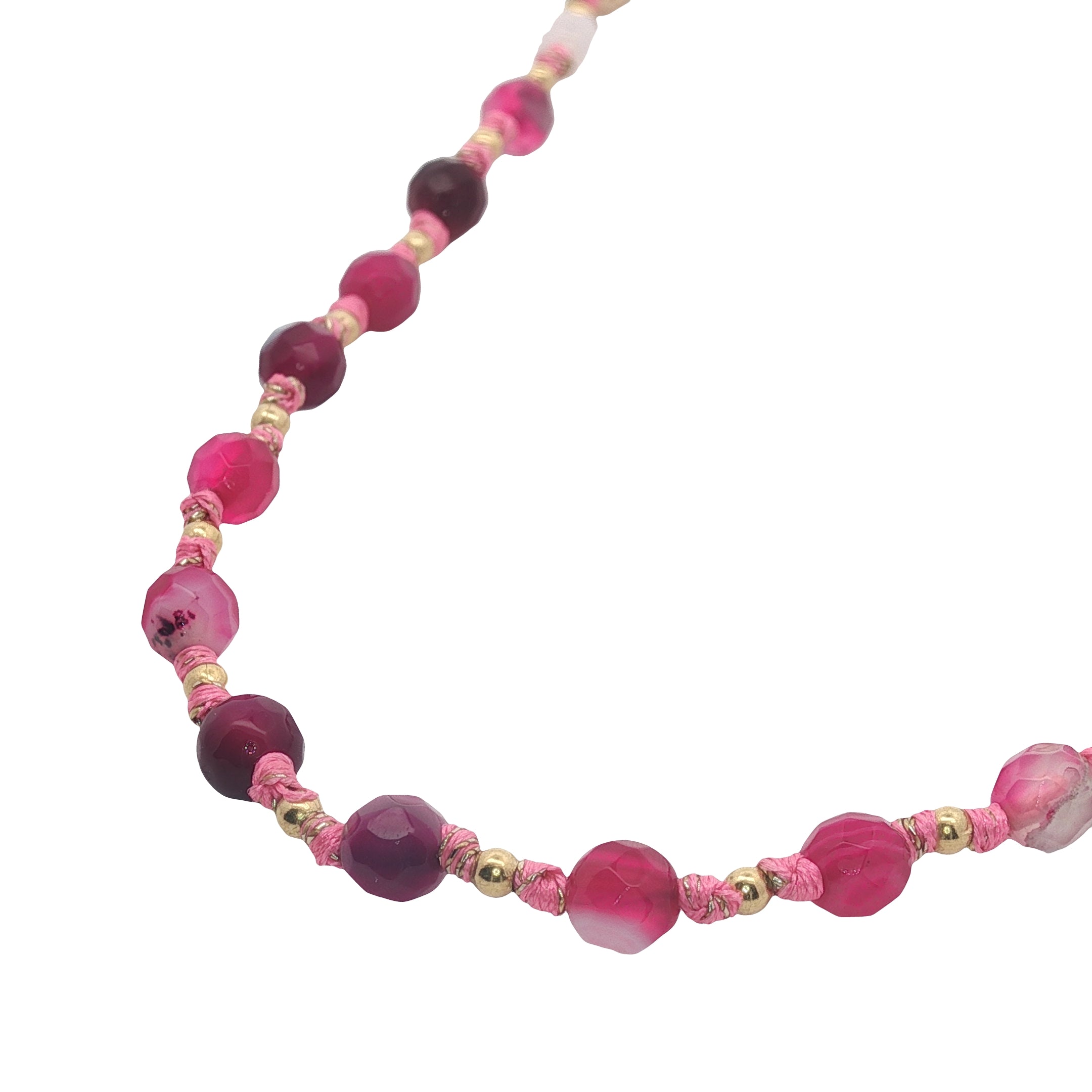 Collier doré mix perles roses et dorées 42 cm
