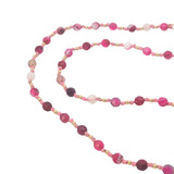 Collier doré mix perles roses et dorées 42 cm