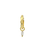 Mini créole dorée fermée zircons blancs pampille zircon navette