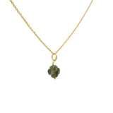 Small stone clover gold necklace