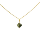 Small stone clover gold necklace