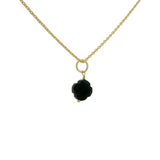 Small stone clover gold necklace