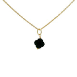 Small stone clover gold necklace