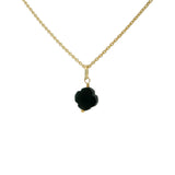 Small stone clover gold necklace
