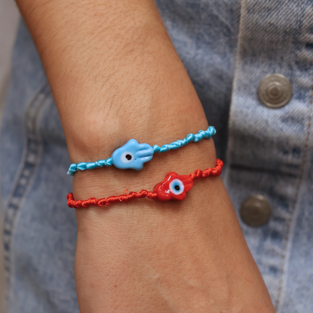 Bracelet cordon turquoise main de Fatma turquoise