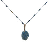 Collier doré main de Fatma lapis lazuli 60 cm