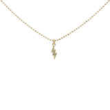 Collier doré mini éclair avec zircons 38 cm