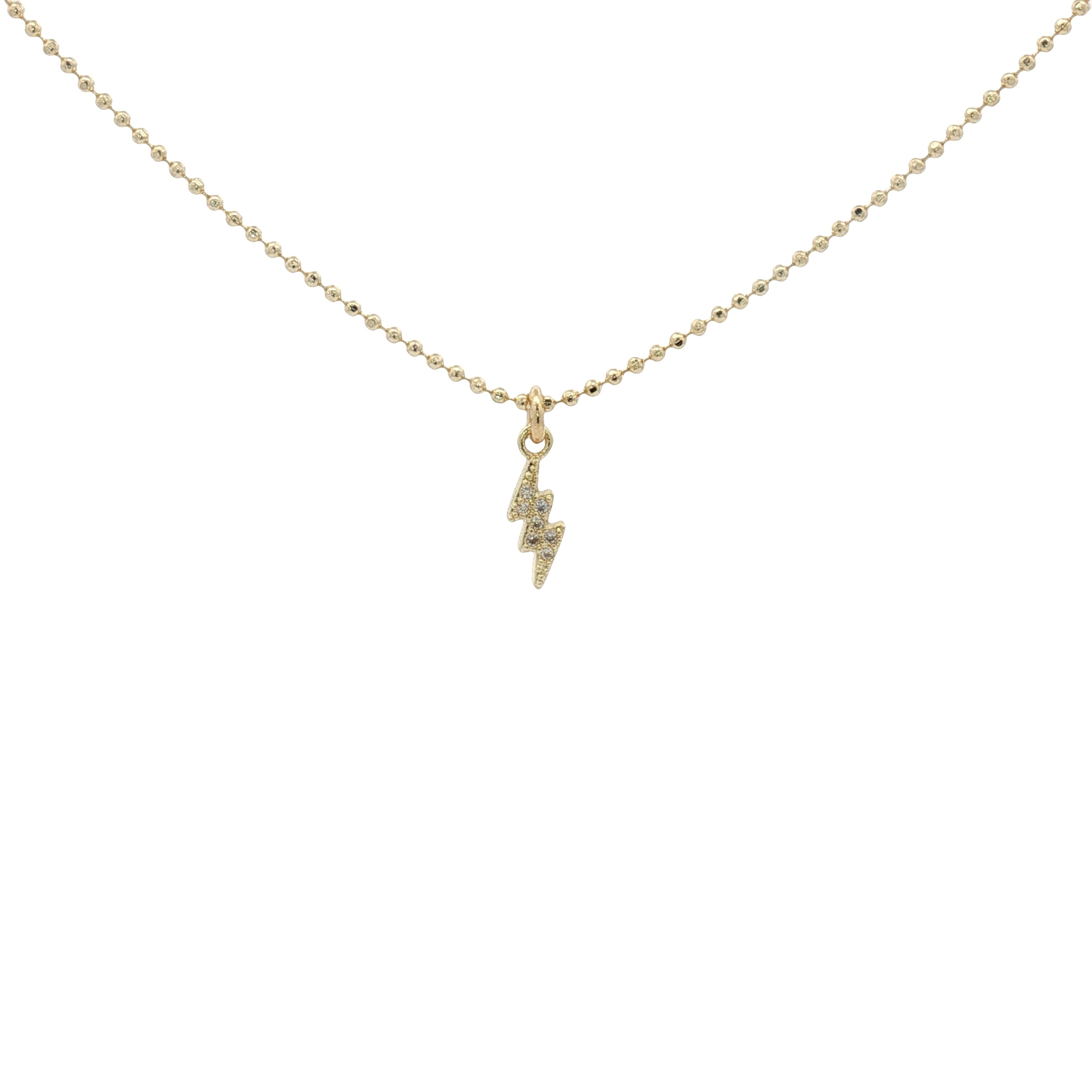 Collier doré mini éclair avec zircons 38 cm
