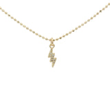 Collier doré mini éclair avec zircons 38 cm