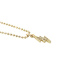 Collier doré mini éclair avec zircons 38 cm