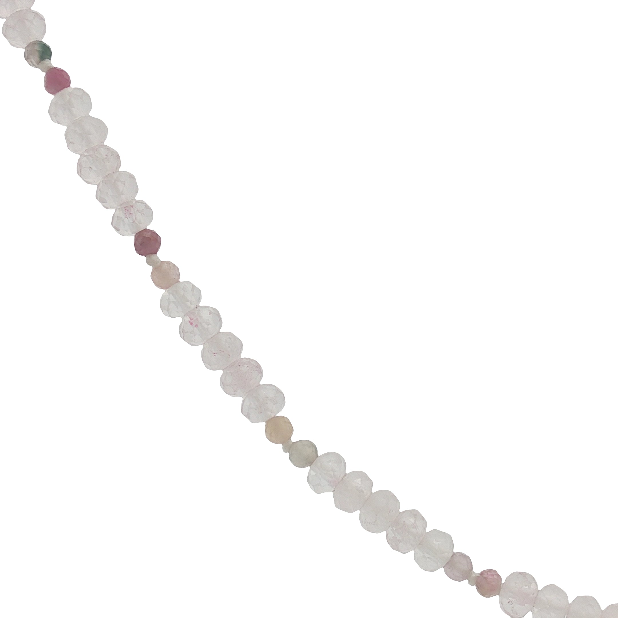 Collier doré mix quartz rose et tourmaline 42 cm