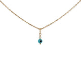 Collier doré petit oeil bleu avec perle d'eau douce 42 cm