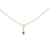 Collier doré petit oeil en nacre et perle de culture 42 cm