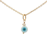 Gold eye and cultured pearl necklace