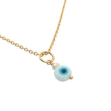 Gold eye and cultured pearl necklace