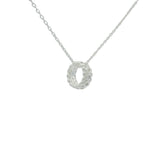 Collier en argent 925 avec anneau à boules et zircons blancs 42 cm